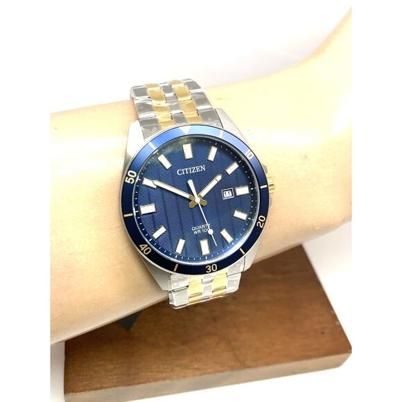 Citizen Men's Watch BI5054-53L Quartz Blue Dial 42mm Two Tone Stainless Steel - Picture 11 of 14